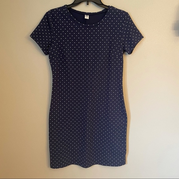 Old Navy Dresses & Skirts - Old Navy Knit Tee Dress Navy Dots